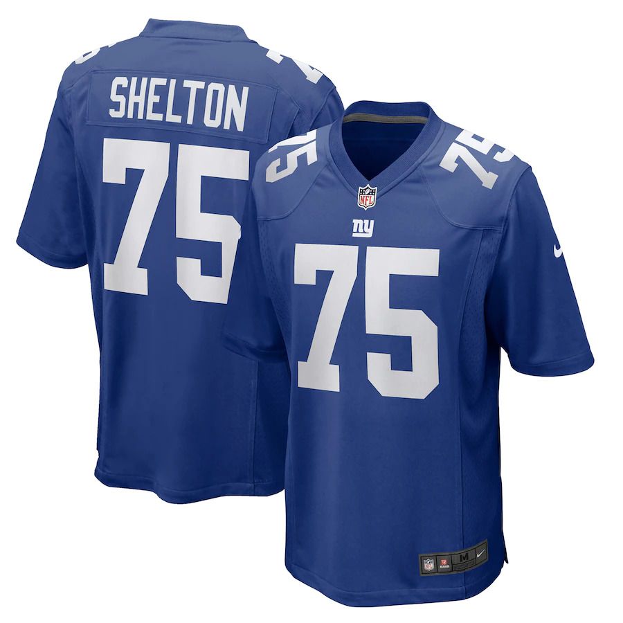 Men New York Giants #75 Danny Shelton Nike Royal Game Player NFL Jersey